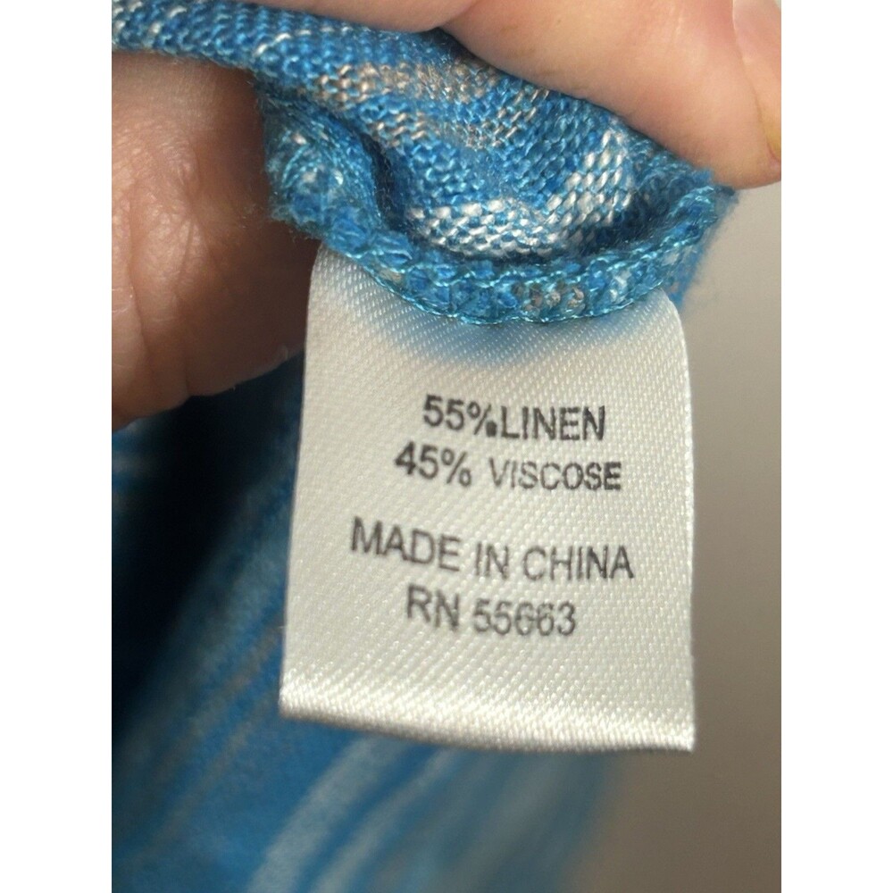 For Cynthia 3X Blue Striped Linen Blend Sleeveless Pocket Shift Dress Plus NWT - Picture 14 of 15